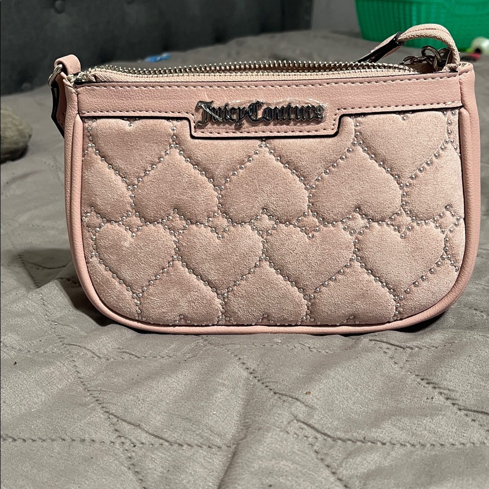 Juicy Couture Blush Quilted Heart Pouch